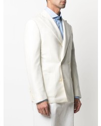 Мужской белый двубортный пиджак от Corneliani