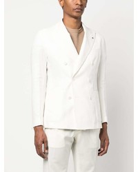 Мужской белый двубортный пиджак от Tagliatore