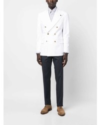 Мужской белый двубортный пиджак от Gabriele Pasini