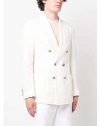 Мужской белый двубортный пиджак от Eleventy