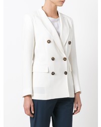 Женский белый двубортный пиджак от Alberto Biani