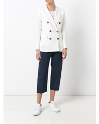 Женский белый двубортный пиджак от Alberto Biani