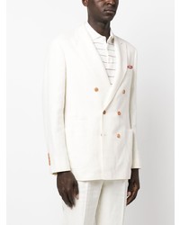 Мужской белый двубортный пиджак от Brunello Cucinelli