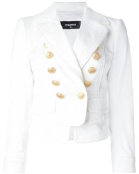 Женский белый двубортный пиджак от Dsquared2