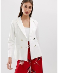 Женский белый двубортный пиджак от Emme