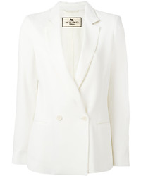 Женский белый двубортный пиджак от Etro