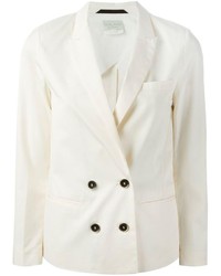 Женский белый двубортный пиджак от Forte Forte