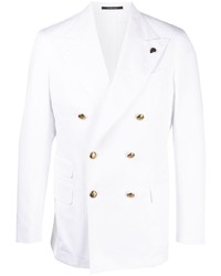 Мужской белый двубортный пиджак от Gabriele Pasini