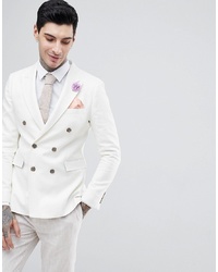 Мужской белый двубортный пиджак от Gianni Feraud