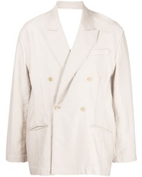 Мужской белый двубортный пиджак от Hed Mayner