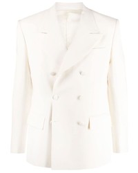 Мужской белый двубортный пиджак от Jacob Lee