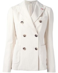 Женский белый двубортный пиджак от Lardini