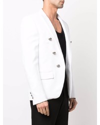 Мужской белый двубортный пиджак от Balmain