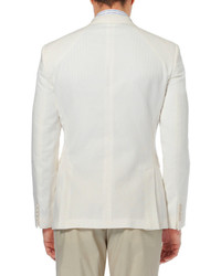 Мужской белый двубортный пиджак от Burberry