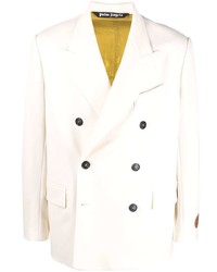 Мужской белый двубортный пиджак от Palm Angels