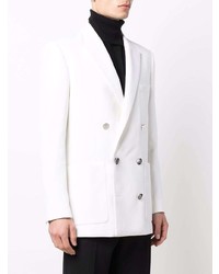 Мужской белый двубортный пиджак от Balmain