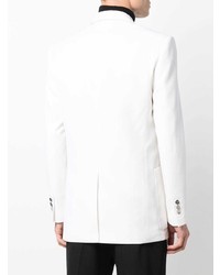 Мужской белый двубортный пиджак от Balmain