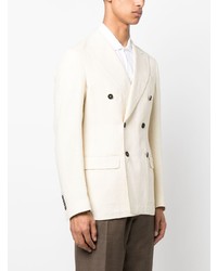 Мужской белый двубортный пиджак от Massimo Alba