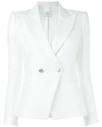 Женский белый двубортный пиджак от PIERRE BALMAIN