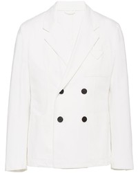 Мужской белый двубортный пиджак от Prada