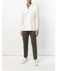 Мужской белый двубортный пиджак от The Gigi