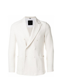 Мужской белый двубортный пиджак от T Jacket