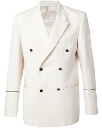 Мужской белый двубортный пиджак от UMIT BENAN