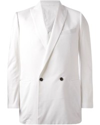 Мужской белый двубортный пиджак