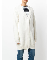 Белый длинный кардиган от Moncler