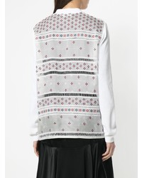 Женский белый кардиган с вышивкой от Rochas