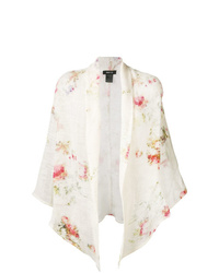 Белый кардиган с отложным воротником с принтом тай-дай