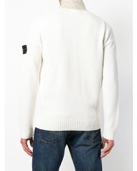 Мужской белый кардиган от Stone Island