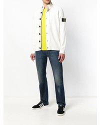 Мужской белый кардиган от Stone Island