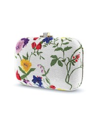 Белый клатч с цветочным принтом от Judith Leiber Couture