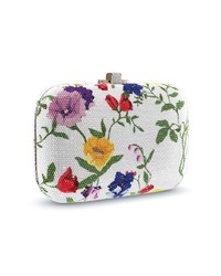 Белый клатч с цветочным принтом от Judith Leiber Couture