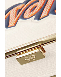Белый кожаный клатч с принтом от Anya Hindmarch