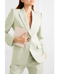 Белый кожаный клатч с украшением от Alexander McQueen