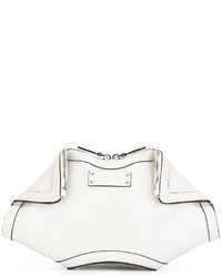 Белый кожаный клатч от Alexander McQueen
