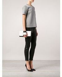 Белый кожаный клатч от Perrin Paris