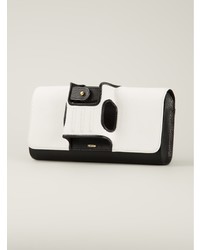 Белый кожаный клатч от Perrin Paris