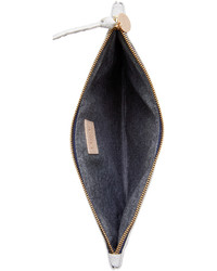 Белый кожаный клатч от Clare Vivier