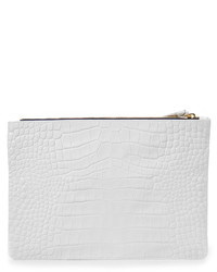Белый кожаный клатч от Clare Vivier
