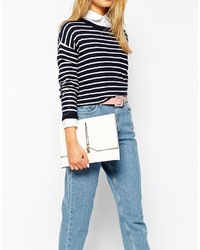 Белый кожаный клатч от Asos