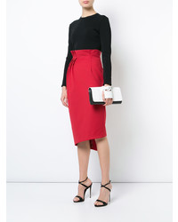 Белый кожаный клатч от Perrin Paris