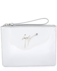 Белый кожаный клатч от Giuseppe Zanotti Design