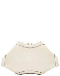 Белый кожаный клатч от Alexander McQueen