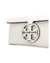 Белый кожаный клатч от Tory Burch