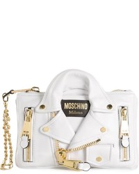 Белый кожаный клатч от Moschino