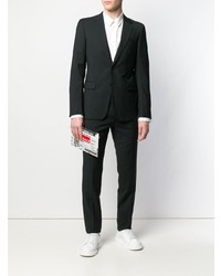 Мужской белый кожаный мужской клатч с принтом от Versace