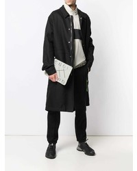 Мужской белый кожаный мужской клатч с украшением от Fendi